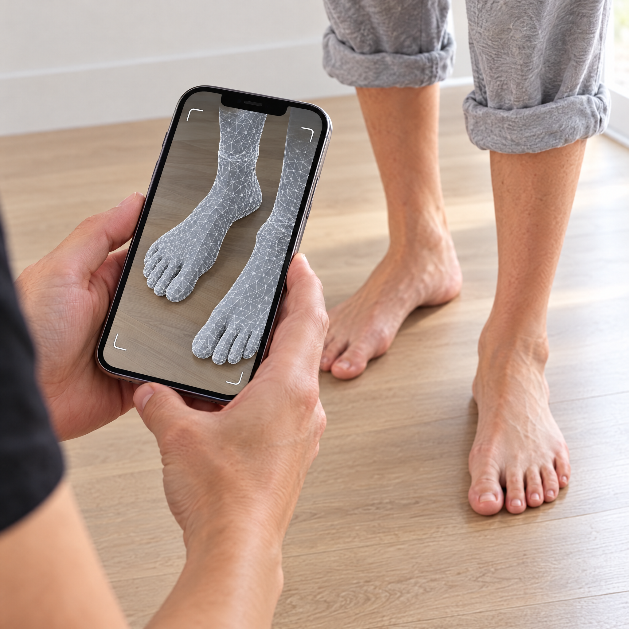Phone scan of a 3D foot mesh