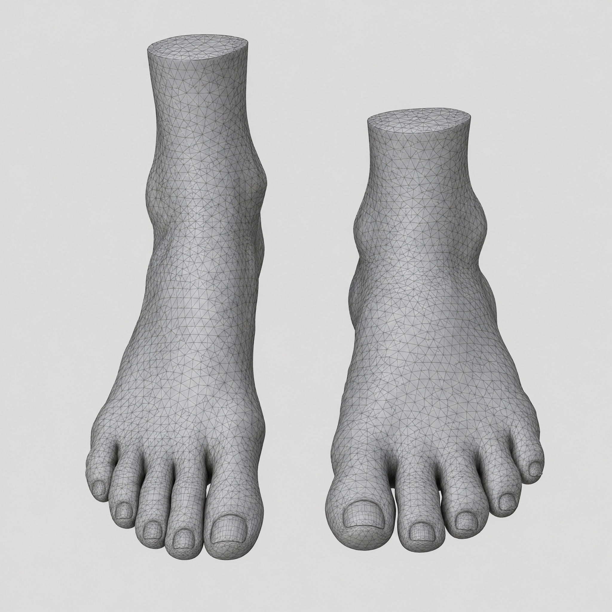 Left and right 3D foot scans that do not match